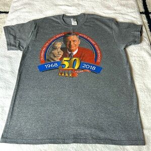 Mister Rogers 50Th Anniversary Design Adult 30/1 T-Shirt Athletic Heather gray M